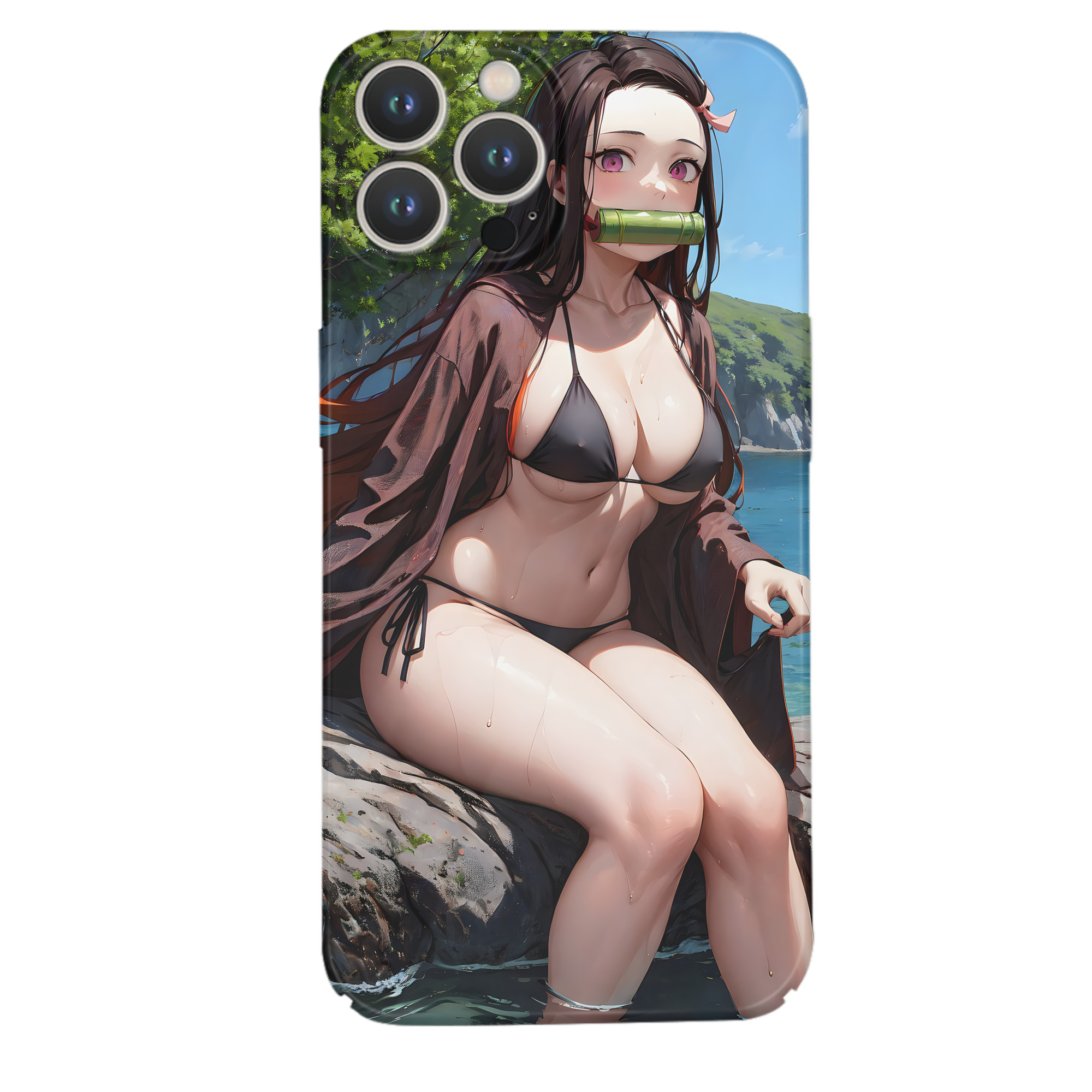 （画像用） 鬼滅の刃（きめつのやいば）竈門 禰󠄀豆子／かまど ねずこ Kamado Nezuko 【iPhone 14シリーズ対応】ハードケース